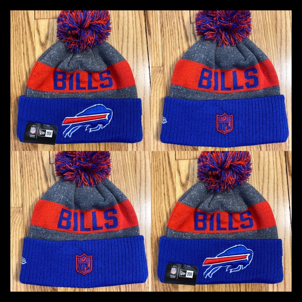 NEW ERA - BUFFALO BILLS - NFL - Sideline -  Red Blue - Bobble - Beanie n…